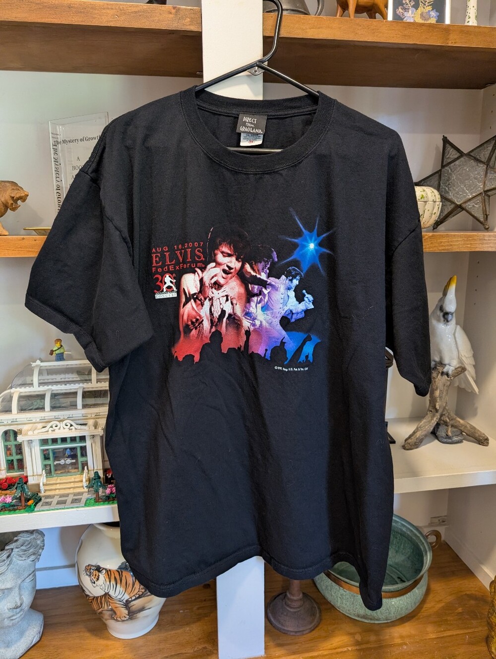 Vintage Elvis Direct From Graceland Black T-shirt Size 2X